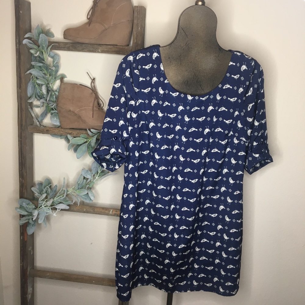 Lily Rose 3/4 Sleeve Bird Dress size large